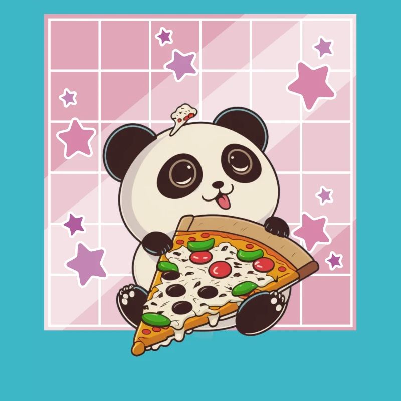 Cute Kawaii Panda Who Eats Pizza Anime Manga