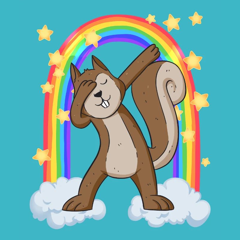 dabbing écureuil à la Rainbow Gate