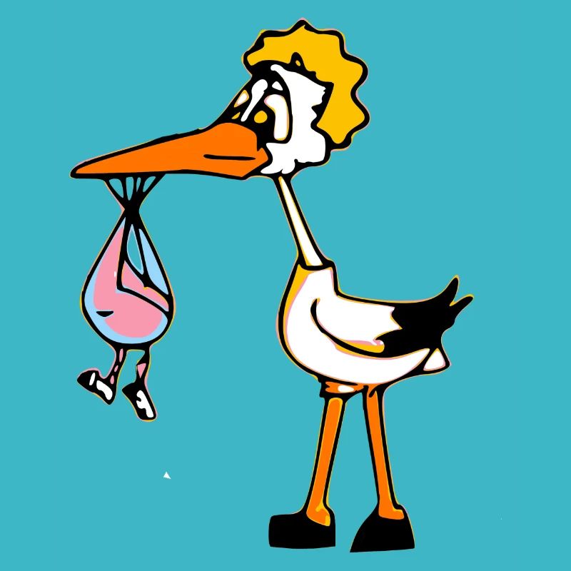 Cigogne et bébé