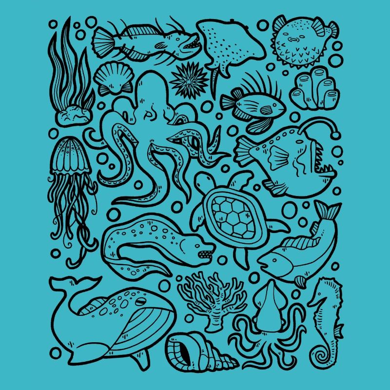 Deep Sea Fish Octopus Frogfish Lanternfish