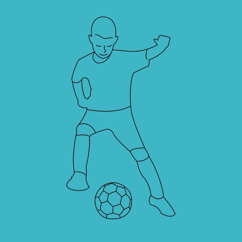 Fußball Junge gezeichnet