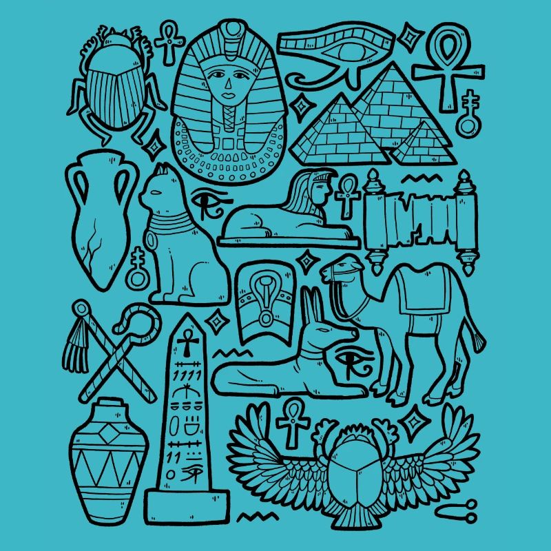 Ägypten Doodles Pyramide Pharao Sphinx Kairo