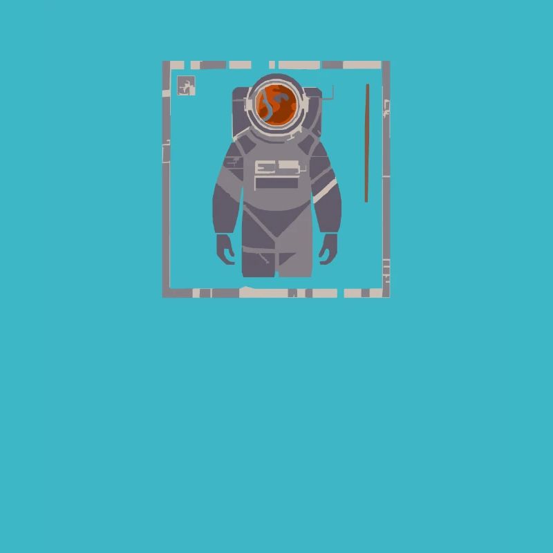 abstract astronaut with Mars head