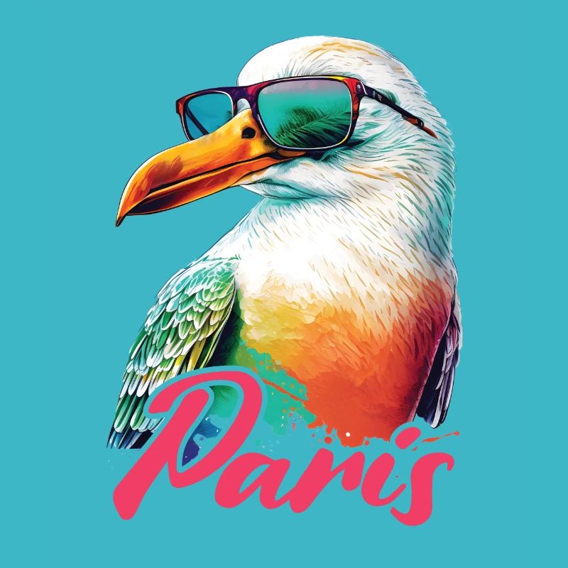 Paris Frankreich Urlaub Möwe mit Sonnenbrille