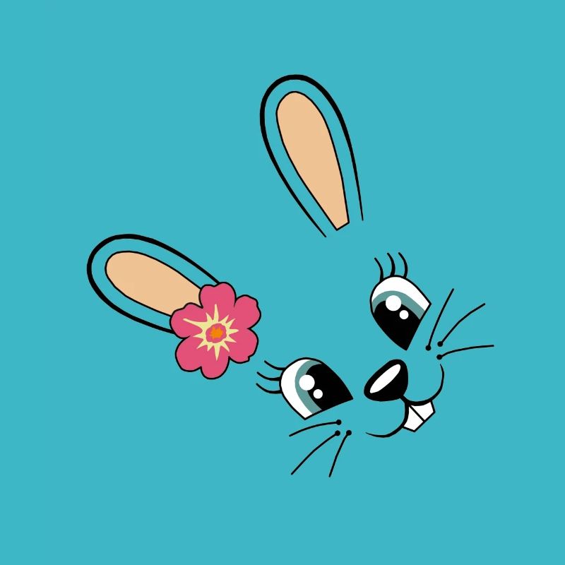 Lapin mignon lapin Pâques lapin Fleur mignonne