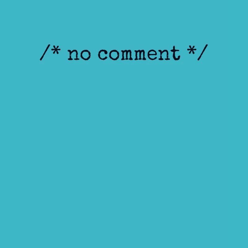 No Comment Developer Softwareentwickler Coder