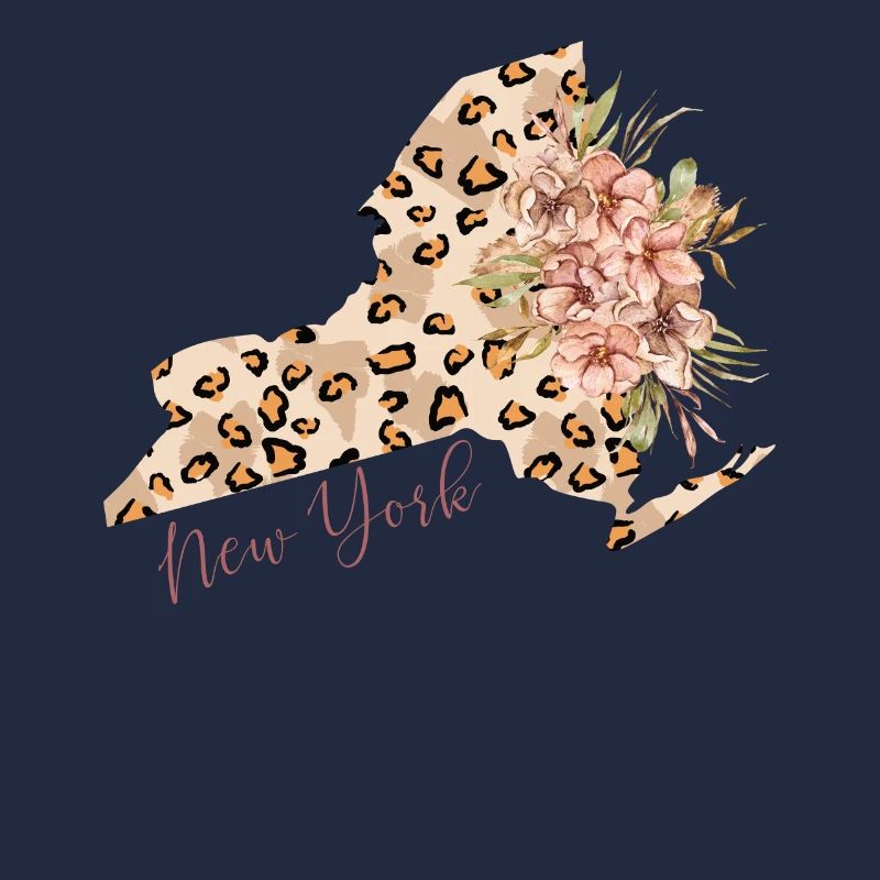 Leopard print map New York State