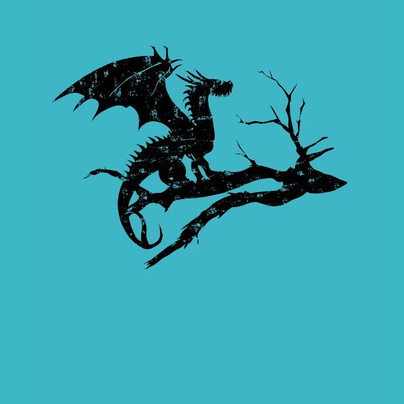 Dragon Design Silhouette Arbre Mort