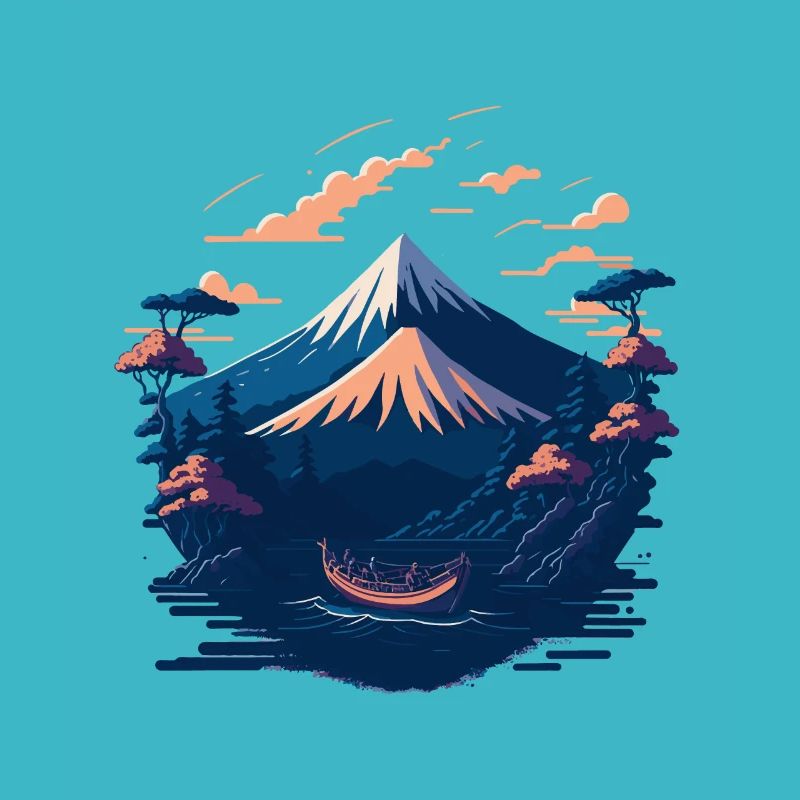 Serene Mount Fuji Sunset Peaceful River Scenery