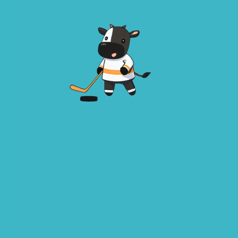 Drôle de conception de hockey sur glace de vache