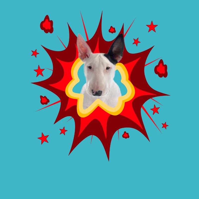 Conception de chien de bande dessinée - Pow - Bull Terrier