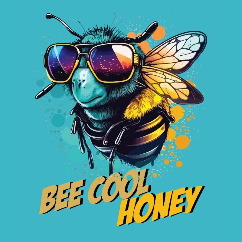 Graffiti Hummel mit Sonnenbrille Bee Cool Honey