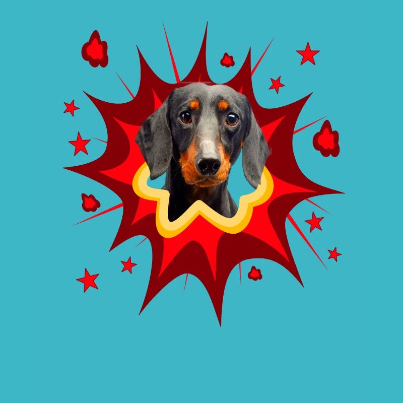 Conception de chien comique - Pow - Teckel - Teckel