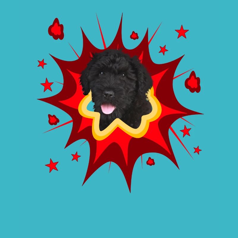 Conception de chien de bande dessinée - Pow - Russian Terrier