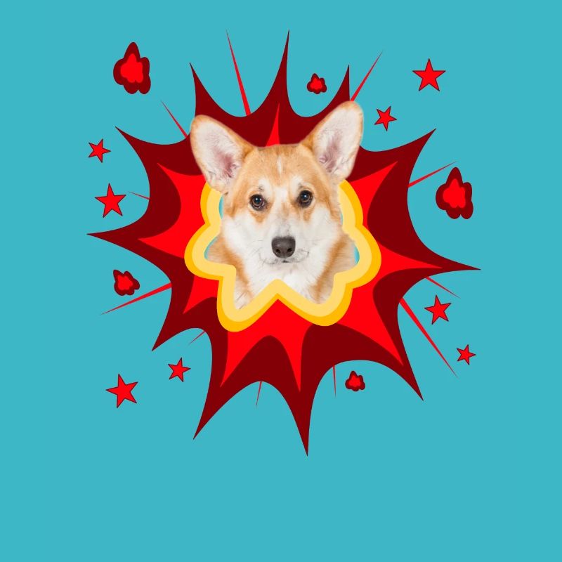 Comic Dog Design - Pow - Pembroke Welsh Corgi