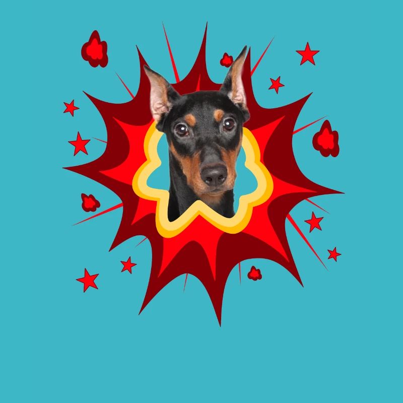 Conception de chien comique - Pow - Pinscher