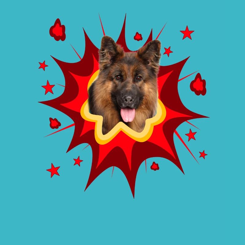 Comic Hund Design - Pow - Deutscher Schäferhund