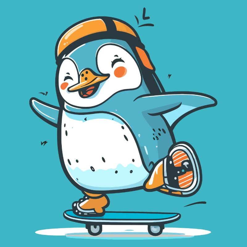 Gleiten Sie mit diesem Pinguin