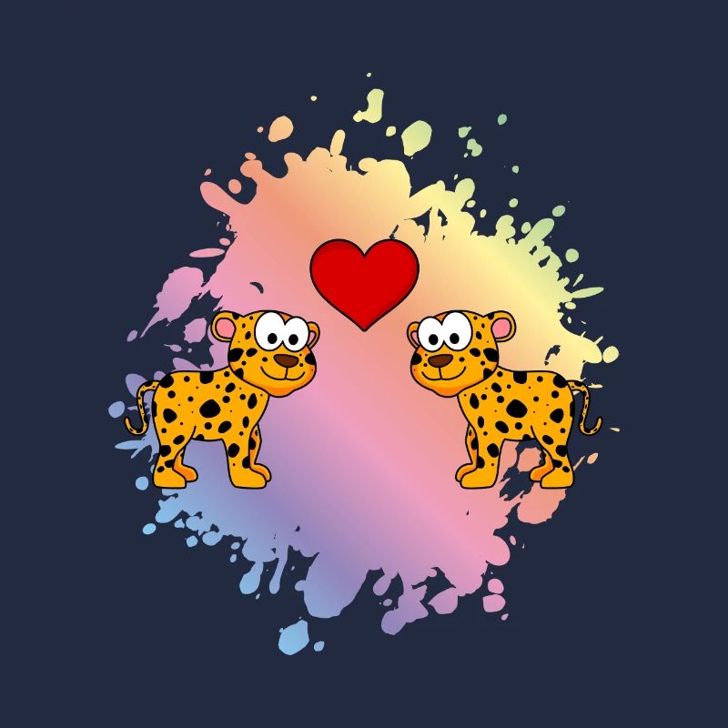 Amour de couple comique léopard