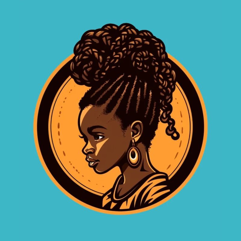 Afro Schwarz Kind Junge Mädchen Empowerment Gold