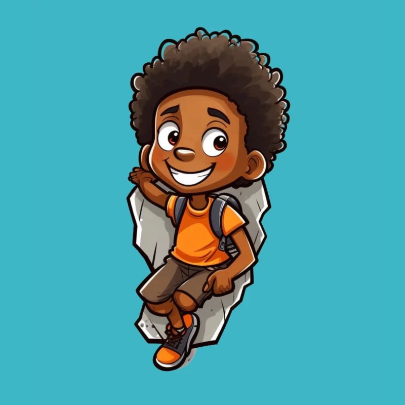 Afro Schwarz Kind Junge Empowerment klettern