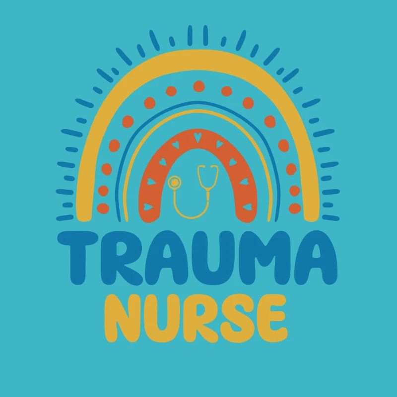Trauma Nurse Boho Rainbow Design