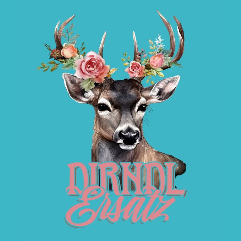Dirndl Replacement Deer Deer Antler Roses