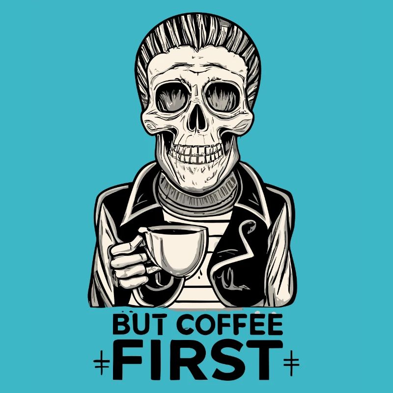 Squelette De Crâne Mais Café Premier Café Dire