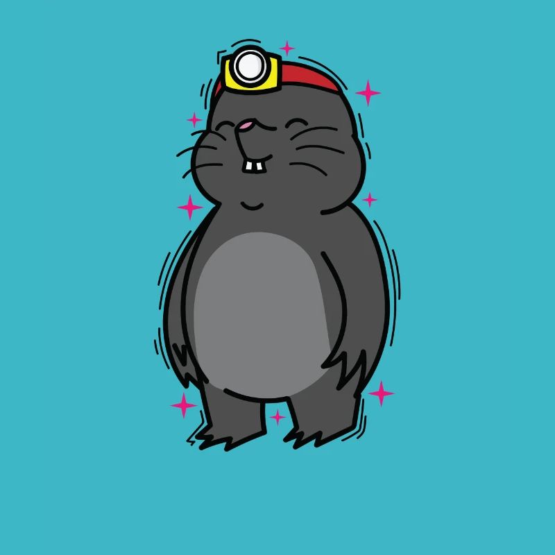 Mole with headlamp animal mound