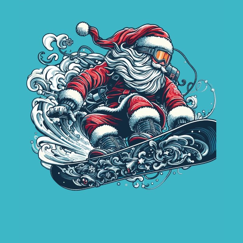 Santa Clause Snowboard Ride