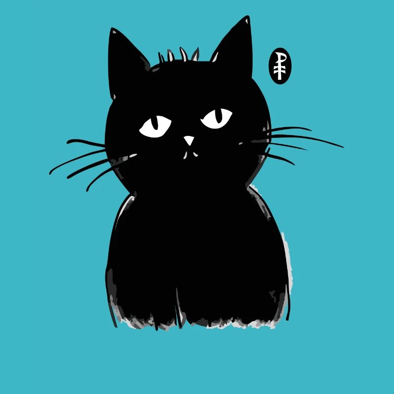 Chat noir ennuyé