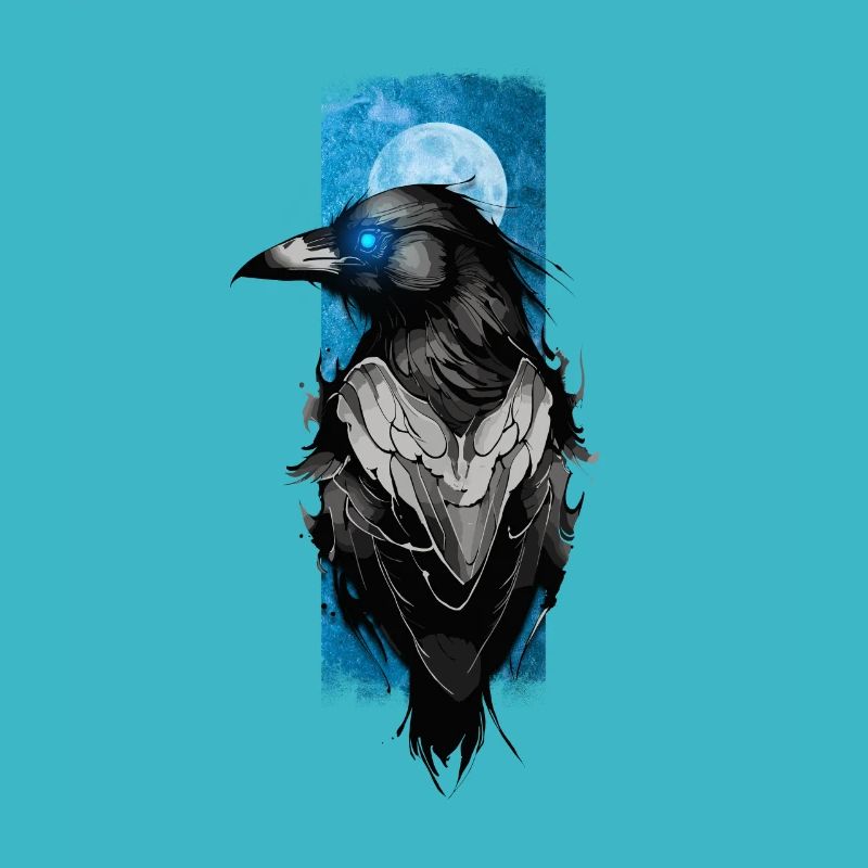 Lunar Messenger: Raven on Moonlit Night