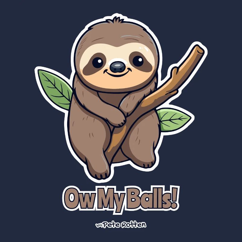 Cute sloth with ouch,