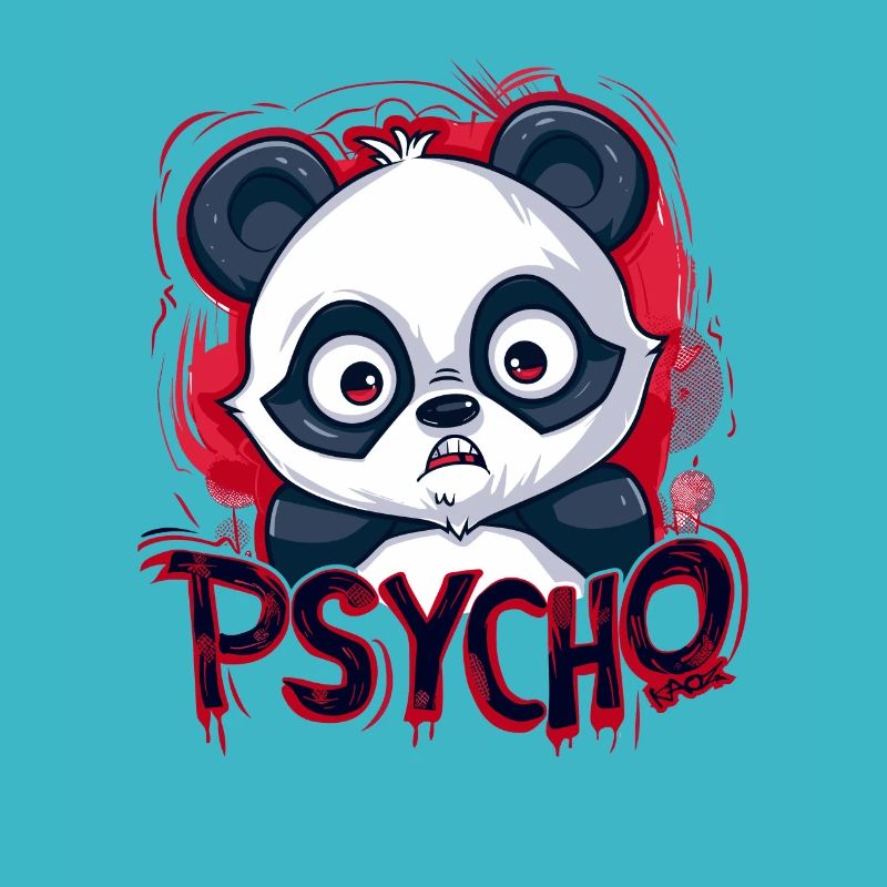 Cute Cartoon Psycho Panda