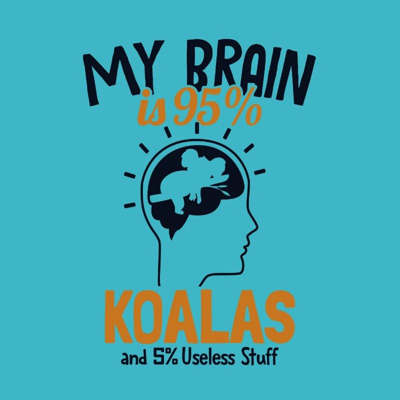 Mon cerveau est composé à 95% de Koalas Koalabear Eucalyptus Koala