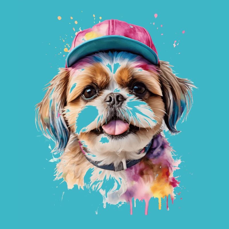 Shih Tzu Snapback Cap Chien Drôle d’Animal Print