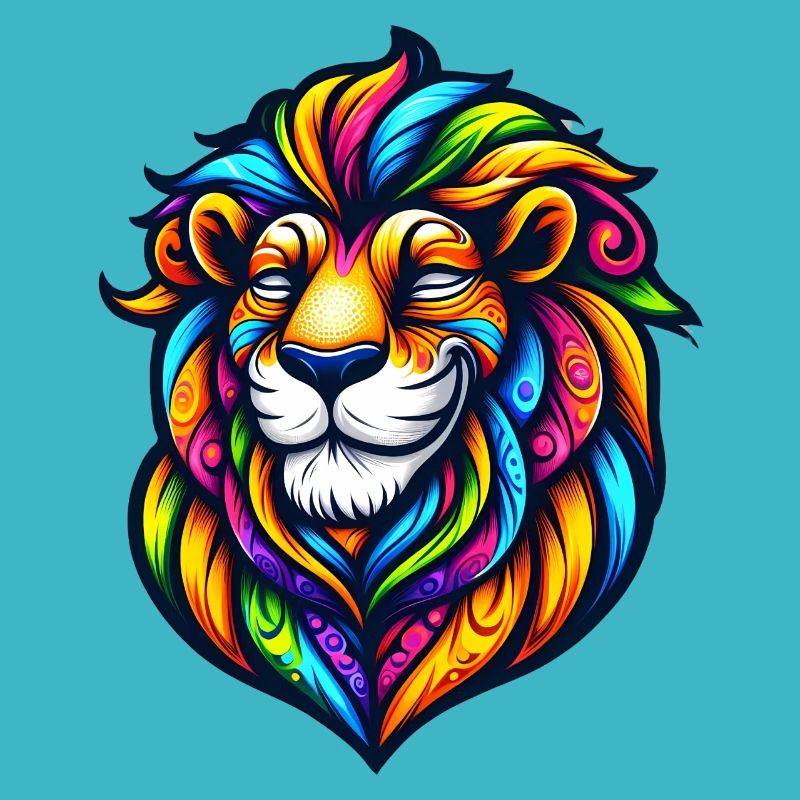 psychedelic lion