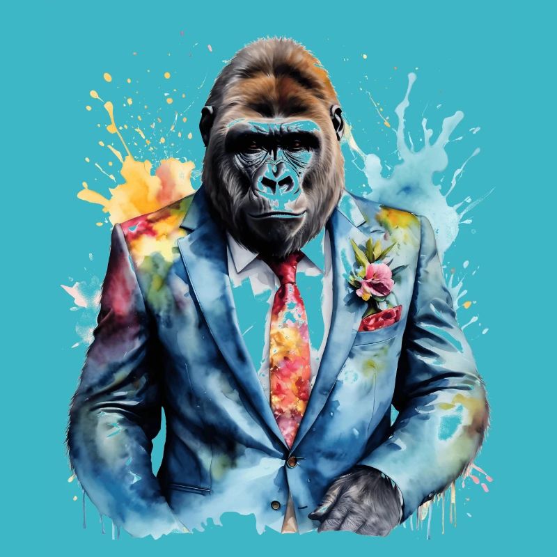 Costume de gorille singe Imprimé de conception d’animaux colorés