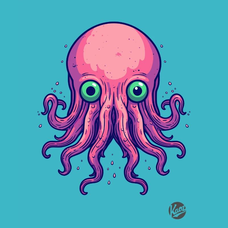 bunter Cartoon Krake Oktopus