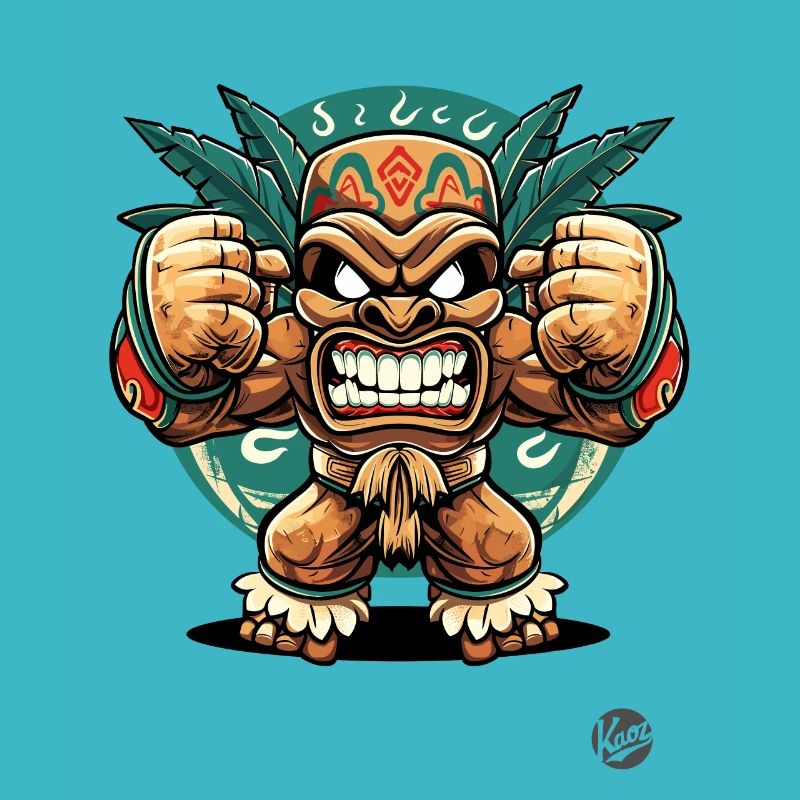 Angry Mayan Aztec Jungle Tiki God