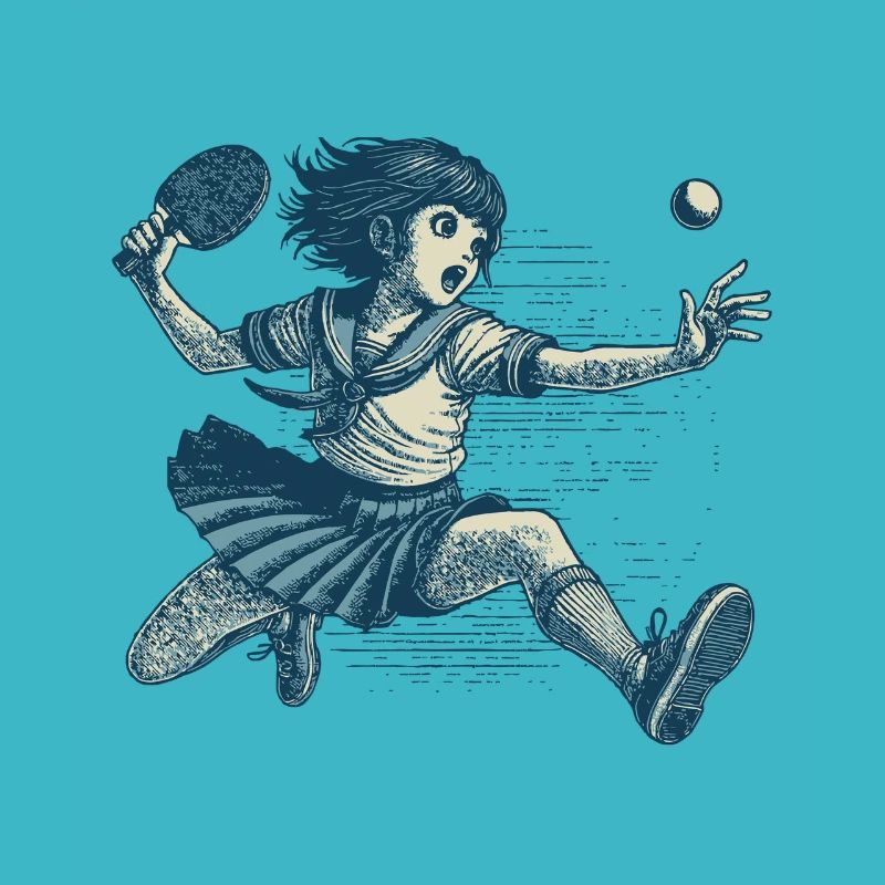 Anime Retro Table Tennis Player