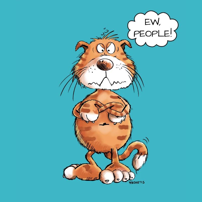 Mürrische Ew People Rote Katze Spruch Katzen