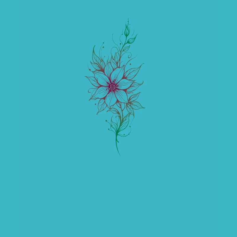 Delicate Floral Line Art