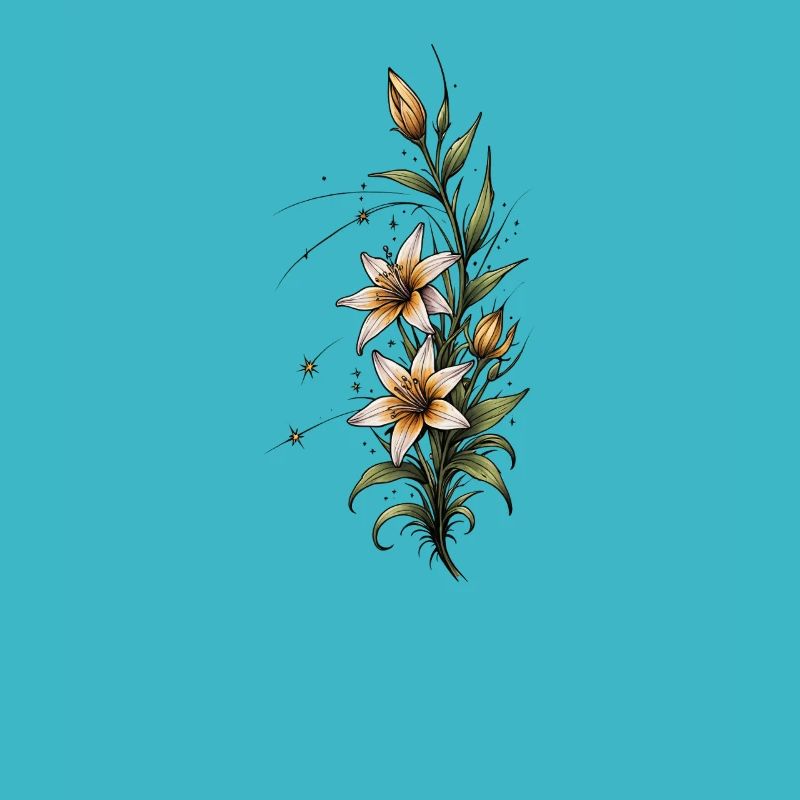 Fleur de lys avec des étoiles