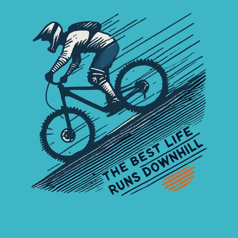 Bicycle Downhill Adventure Retro Style