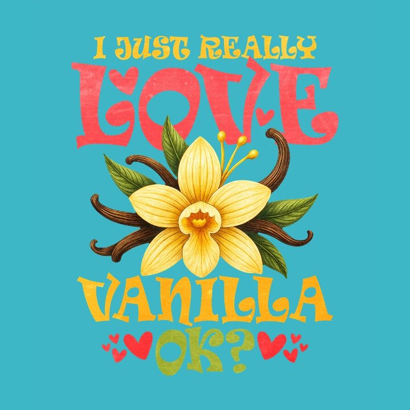 Loving vanilla flower illustration