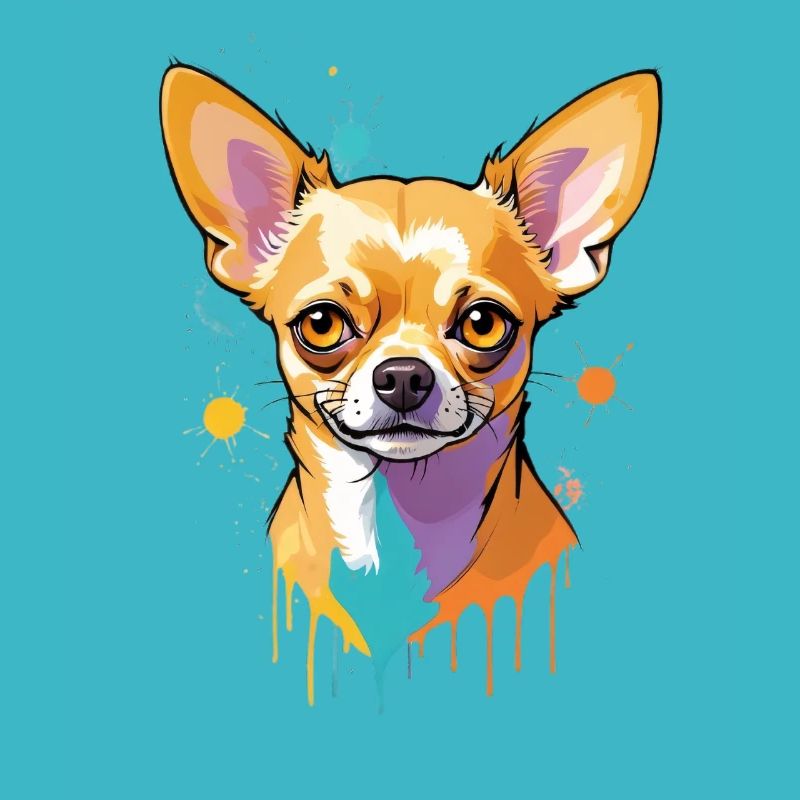 Chihuahua Éclaboussure de couleur Portrait