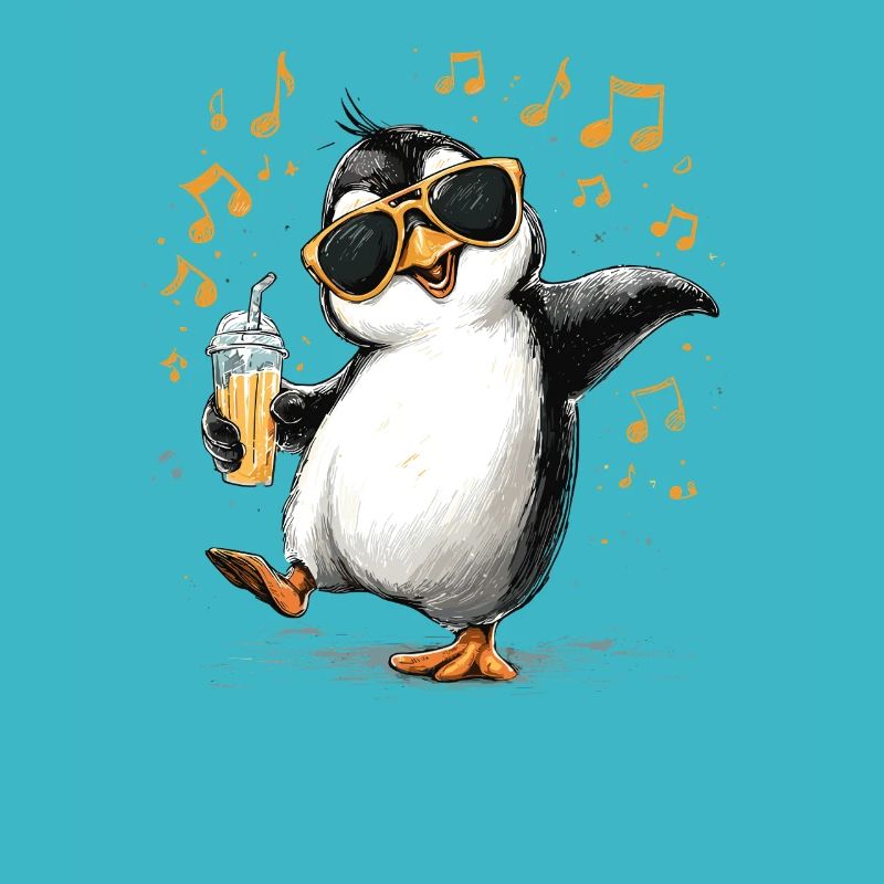 Summer penguin with sunglasses
