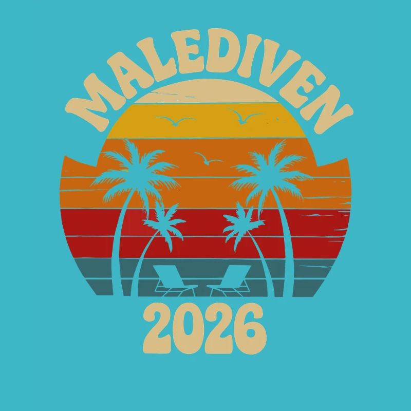 Malediven 2026 Retro Palmen