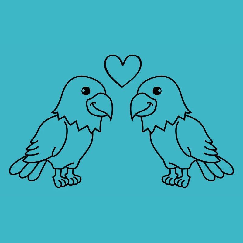 Adler Comic Paar Liebe